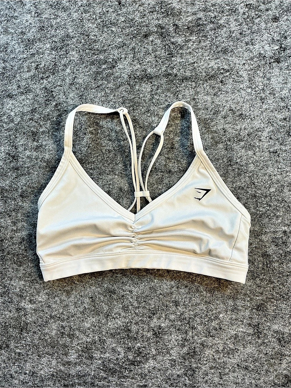 Gymshark Ruched Strappy Sports Bra White Size S